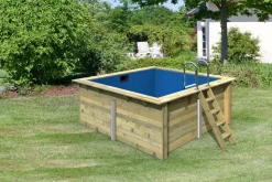 Karibu Rechteckiger kdi Massivholz Pool 308,7 x 276,5 cm Leitern und Zubehör inklusive ^ Karibu Holztechnik