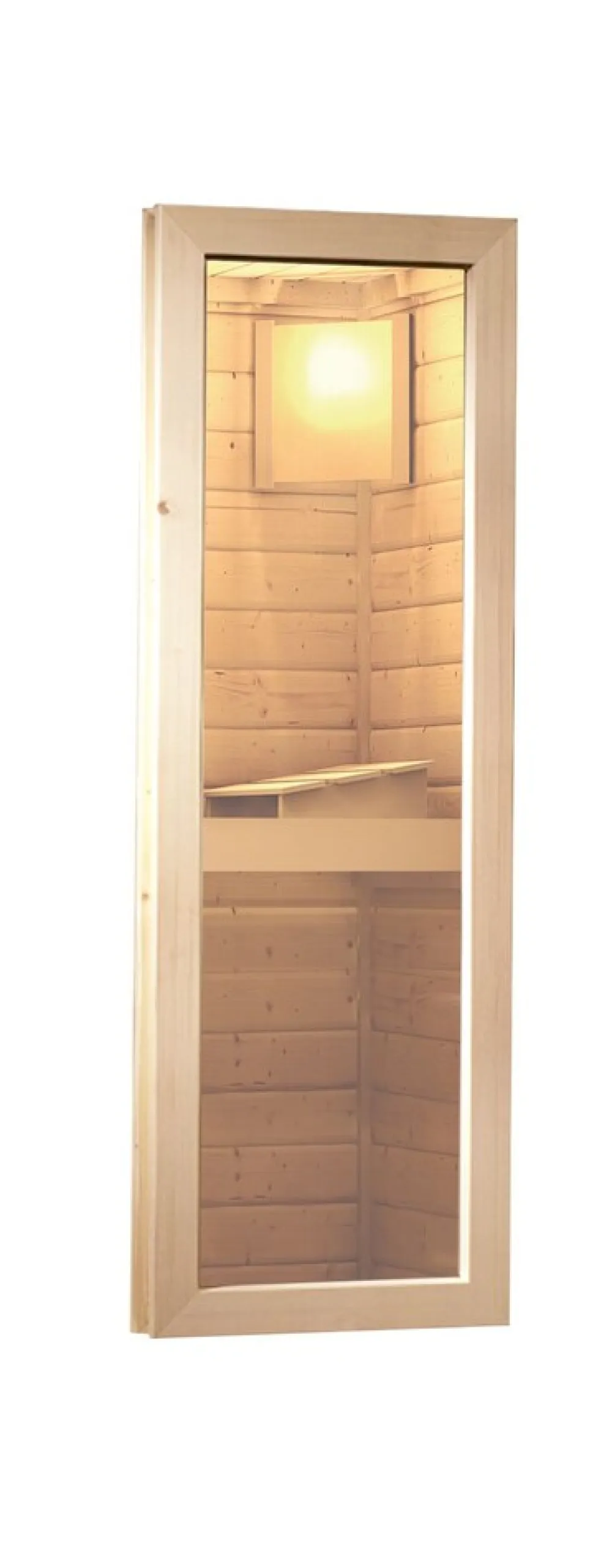 Karibu Holztechnik Karibu Saunahaus "Ondo 1" SET naturbelassen mit Ofen 9 kW ext. Strg, Kabel, Dachfolie, Fenster Hot