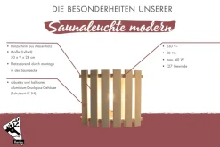 Karibu Saunaleuchte Modern Blendschirm Saunalicht Saunalampe Halterung Sauna New