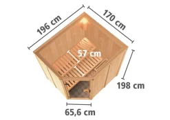Sauna "Mitchell" SET naturbelassen ohne Ofen ^ Karibu Hot