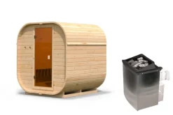 Karibu Holztechnik Karibu Würfelsaunahaus Louisa inkl. Ofen 9 kW integr. Strg & 2x Dacheindeckung Best