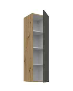 Küchen-Preisbombe Küche ARIA Hängeschrank 30 cm Höhe 90 cm Graphite Küchenzeile Anti Fingerprint