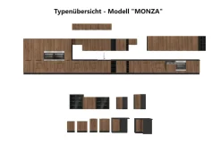 Küche ARONA + MONZA LOFT 280 + 180 cm Küchenzeile Küchenblock Nußbaum Kaschmir ^ Küchen-Preisbombe Best