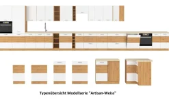 Küche Eiche Artisan Ecke Weiß Küchenzeile Hochglanz Küchenblock Einbauküche ^ Küchen-Preisbombe Best