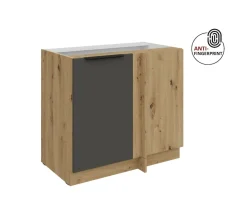 Küchen Eckschrank 105 cm Küche ARIA Graphite matt Anti Fingerprint Küchenzeile ^ Küchen-Preisbombe Clearance