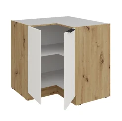 Küchen Eckschrank 90x90 Küche ARIA Weiss ultra matt Anti Fingerprint Küchenzeile ^ Küchen-Preisbombe Sale