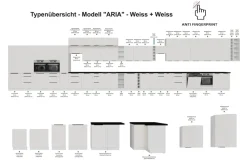 Küchen Herdschrank 60 Küche ARIA Weiss ultra matt Anti Fingerprint Küchenzeile ^ Küchen-Preisbombe Sale