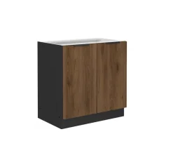 Küchen Unterschrank 80 cm Küche MONZA Okapi Nußbaum Küchenzeile Küchenblock ^ Küchen-Preisbombe