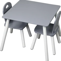 1 Kindertisch mit 2 Stühlen - versch. Ausführungen - Grau ^ Kesper Discount