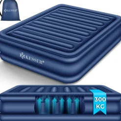 KESSER ® Aufblasbare Matratze Luftbett mit eingebauter elektrischer Pumpe integrierte erhöhte aufblasbare Matratze für Übernachtungsgäste mit Aufbewahrungstasche Schwarz New