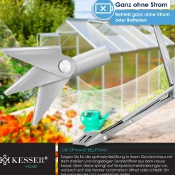 KESSER ® Automatischer Fensteröffner für Gewächshaus 7,5 kg Hubkraft 45cm Öffnungshöhe stufenloser Öffnungswinkel Fensterheber automatisches Öffnen und Schließen durch Temperatursteuerung (Produkt aktuell ausverkauft) Outlet