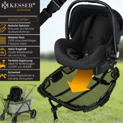 KESSER ® Babyschale-Modul Kindersitzmodul-Aufsatz Zubehör Passend für LOOPS Faltbarer Bollerwagen Handwagen, Modul Universal für alle Babyschalle Babyliegeschale Schwarz Clearance