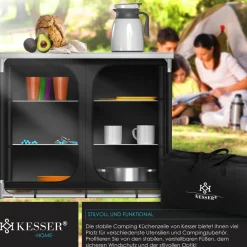 KESSER ® Campingschrank, Campingküche mit Aluminiumgestell, inkl.Tragetasche , Kocherschrank für Camping , Campingmöbel , Outdoor Outlet