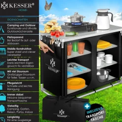 KESSER ® Campingschrank, Campingküche mit Aluminiumgestell,  inkl.Tragetasche ,  Kocherschrank für Camping , Campingmöbel , Outdoor Outlet