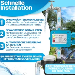 ® Druckschalter Druckwächter Pumpensteuerung Gartenbewässerung mit Kabel ^ KESSER Discount