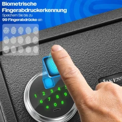 KESSER ® Eektr. Treor it Fingerabdruck & chüe | Ink. Notfaakku | Eektronicher afe | 3x Doppebozenverriegeung | Boden Wandtreor | öbetreor | Panzerchrank Zahencho Schwarz New