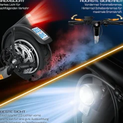 ® E-Scooter mit Straßenzulassung 40km Reichweite Faltbarer Elektro 36V / 10 Ah Batterie Roller Belastung bis 120kg 450W Motor 10" Reifen LCD-Display und universelle Smartphonehalterung ^ KESSER Outlet