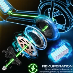 ® E-Scooter mit Straßenzulassung 40km Reichweite Faltbarer Elektro 36V / 10 Ah Batterie Roller Belastung bis 120kg 450W Motor 10