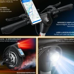 ® E-Scooter mit Straßenzulassung 40km Reichweite Faltbarer Elektro 36V / 10 Ah Batterie Roller Belastung bis 120kg 450W Motor 10