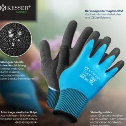 KESSER ® Flexible Rasenkante aus Kunststoff Länge 10m Höhe 5cm, mit 50 Erdanker + Handschuhe, Beeteinfassung Beetumrandung Beetbegrenzung Mähkante Pflastersteine Palisade Grün Outlet