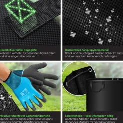 ® Gartensack Set Laubsack Gartenabfallsack inkl. Handschuhe - Selbststehend 4 Griffe Stabil Robust & Faltbar - Laubsäcke Rasenschnitt Gartensäcke für Gartenabfälle schnitt ^ KESSER Hot