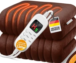 ® Heizdecke aus Plüsch TÜV SÜD GS geprüft | elektrische Wärmedecke mit Timer Abschaltautomatik | Kuscheldecke | 9 Temperaturstufen | waschbar bis 40°C | Digitalanzeige ^ KESSER Sale