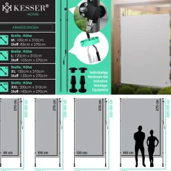 KESSER ® Klemmmarkise Senkrechtmarkise außen Ausziehbar & Blickdicht | Vertikalmarkise mit Handkurbel ohne Bohren | Balkon-Sichtschutz & Windschutz für Garten & Terrasse Wasserfest Anthrazit Clearance