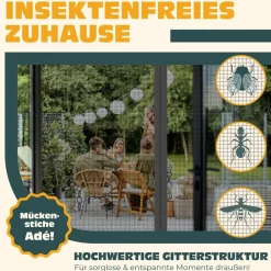 ® Magnet Fliegengitter Tür Insektenschutz Magnetvorhang Türvorhang Schutzgitter mit kinderleichter Inkl. Klebemontage für Balkontür Terrassentür Kellertür Montage Ohne Bohren ^ KESSER Hot