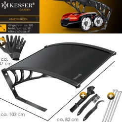 ® Mähroboter Garage Dach Carport Überdachung für Mähroboter Rasenmäher Rasenroboter Automower Garten Witterungsbeständig Mährobotergarage inkl. Montagematerial,  Maße 82 x 103 x 47 cm ^ KESSER Online