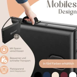 KESSER ® Mobile Massageliege klappbar & höhenverstellbar 3 Zonen Massagebett Massagetisch Kosmetikliege Breit Therapieliege Aluminium + 10x Gesichtsauflage mit Kopfstütze Armlehnen & Tasche Weiß Clearance