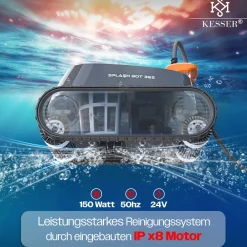KESSER ® Poolroboter für Boden und Wand, Poolsauger bis 100m² Pools & eine leistungsstarke Reinigung, Poolreiniger vollautomatisch mit App-Funktion & Kontrollmodul, Inkl. Abdeckung, Klettermechanismus Anthrazit / Anthrazit Clearance