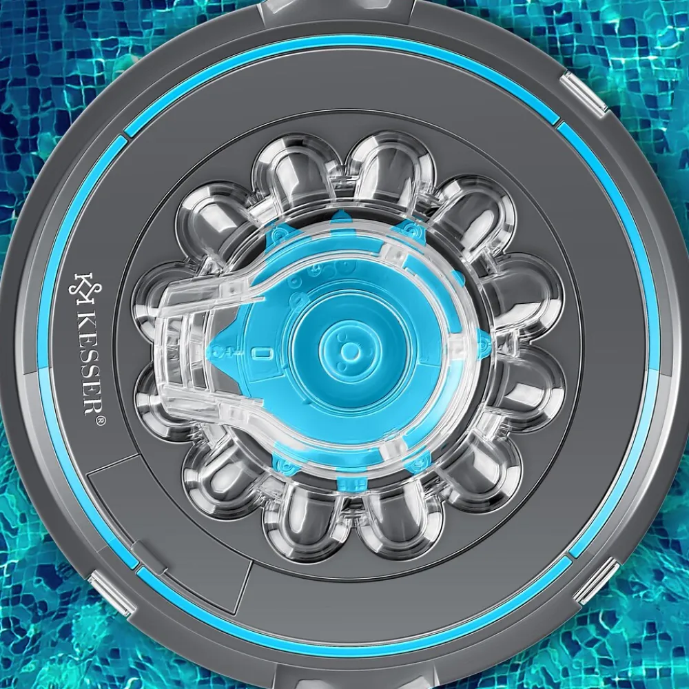 ® Poolroboter Poolreiniger Akku Aqua-9000 inkl. Transporttasche Pool Roboter für bis 80m² Pools, Li-Ion Akku max. 75 min, Kabellos Poolsauger Bodenreinigung Vollautomatisch Bodensauger ^ KESSER Discount