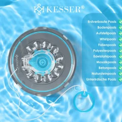 ® Poolroboter Poolreiniger Akku Aqua-9000 inkl. Transporttasche Pool Roboter für bis 80m² Pools, Li-Ion Akku max. 75 min, Kabellos Poolsauger Bodenreinigung Vollautomatisch Bodensauger ^ KESSER Discount