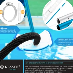 ® Poolschlauch | Schwimmbadschlauch mit Muffen | Solarschlauch für Pool und Schwimmbecken | Saugschlauch | Pumpenschlauch | Flexibler Wasserschlauch ^ KESSER New