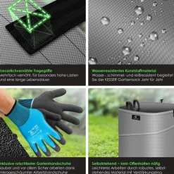 KESSER ® Pop-Up-Gartensack Laubsack Gartenabfallsack inkl. Handschuhe | Selbststehend mit Griffen Stabil Robust & Faltbar | Laubsäcke Rasenschnitt Gartensäcke für Gartenabfälle Grünschnitt Anthrazit / Schwarz Discount