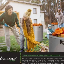 KESSER ® Pop-Up-Gartensack Laubsack Gartenabfallsack inkl. Handschuhe | Selbststehend mit Griffen Stabil Robust & Faltbar | Laubsäcke Rasenschnitt Gartensäcke für Gartenabfälle Grünschnitt Anthrazit / Schwarz Discount
