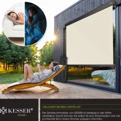 KESSER ® Senkrechtmarkise Außenrollo Handkurbelmechanismus Balkonrollo Sonnen & Sichtschutz Beschattung Sonnenschutz Außen Rollo mit Kurbel Markisenkasten Balkon & Terrasse Inkl. Montageset & Abdeckung Anthrazit Best