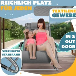 KESSER ® Sonnenliege Relaxliege Schwungliege | Gartenliege | Gartenstuhl | Klappstuhl faltbar | Liegestuhl | Schaukelsessel | ergonomische Relaxsessel | wetterfest