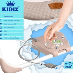 ® Babywippe Babyschaukel mit 5 Geschwindigkeitseinstellungen zusammenklappbarer Baby Wippe Schaukel Babyhochstuhl mit Spielbogen Spielzeugen 5 beruhigende Naturgeräusche neugeborene ^ KIDIZ New