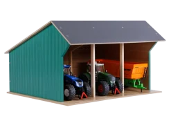 Fahrzeugschuppen 1:32 für bis zu 3 Fahrzeuge Maße 45x38x27 cm ^ Kids Globe