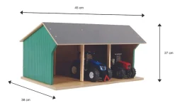 Fahrzeugschuppen 1:32 für bis zu 3 Fahrzeuge Maße 45x38x27 cm ^ Kids Globe