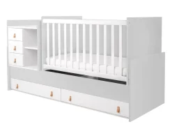 Kikkaboo Babybett Lorena 4 in 1 Kommode Schaukelfunktion Schreibtisch Jugendbett ^ Kikka Boo