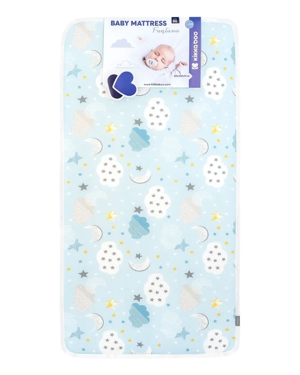 Babybett Matratze Fantasia Cloud 120 x 60 x 9 cm, Baumwollbezug ^ Kikkaboo Online