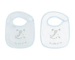 Kikka Boo Kikkaboo Babylatz Frottee 2-teiliges Set, Lätzchen, Druckknopf, 100% Baumwolle blau Online