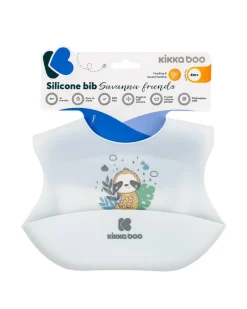 Babylatz Savanna Friends Krümelschutz abwaschbar aus weichem Silikon ^ Kikkaboo Best