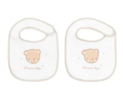 Kikkaboo Babylätzchen 2er Set Dream Frottee Waffelpique, Druckknopf, Baumwolle beige Discount