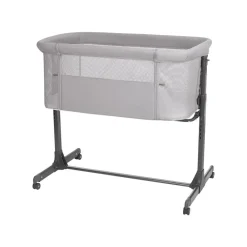 Kikkaboo Beistellbett Noah verstellbar Räder Anti Reflux eine Seite zum Öffnen grau/schwarz ^ Kikka Boo New