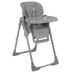 Kikkaboo Kinderhochstuhl Comfy höhenverstellbar, Gurt, Doppeltablett, klappbar grau Clearance