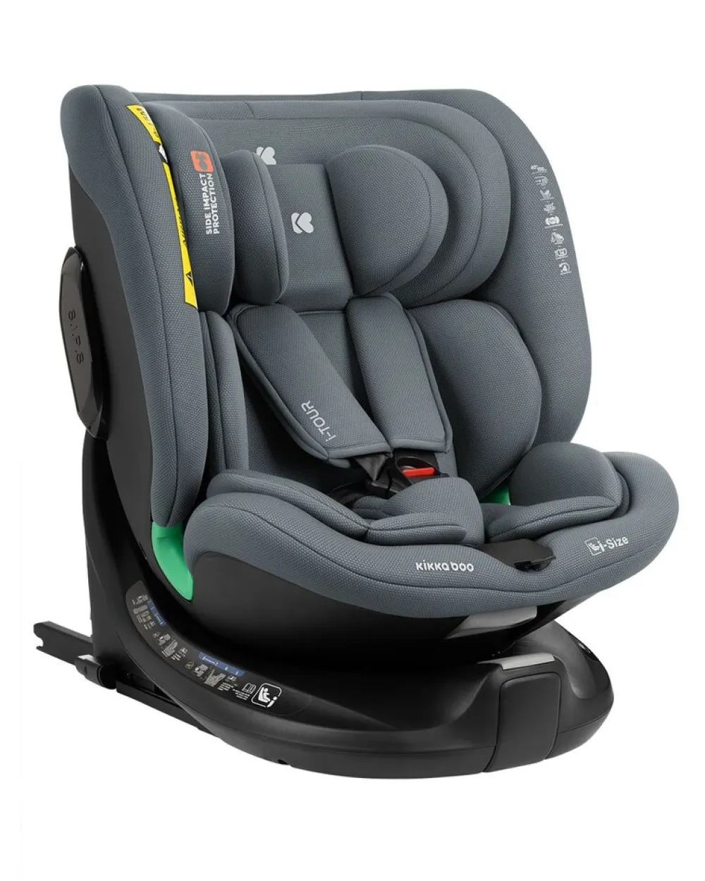 Kikkaboo Kindersitz i-Tour i-Size (40-150 cm) Gruppe 0+/1/2/3, Isofix, drehbar dunkelgrau schwarz Sale