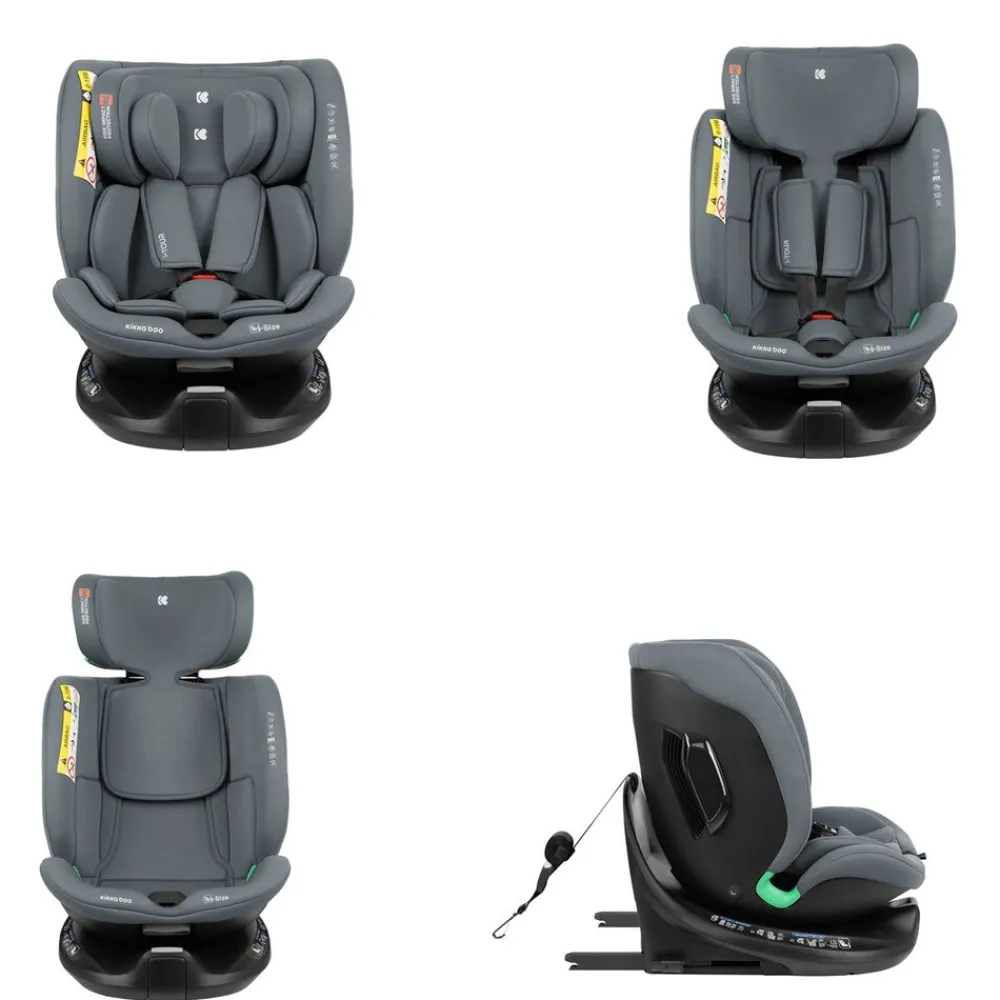 Kikkaboo Kindersitz i-Tour i-Size (40-150 cm) Gruppe 0+/1/2/3, Isofix, drehbar dunkelgrau schwarz Sale